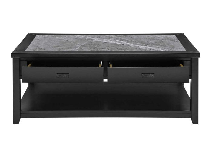 Mesa de centro de piedra sinterizada Garvine con ruedas 