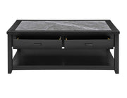 Garvine Sintered Stone Coffee Table with Casters