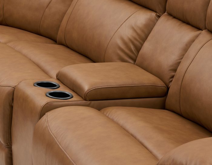 Gatlin Dual-Power Leather 6-Piece Modular Reclining Sectional