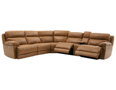 Gatlin Dual-Power Leather 6PC Modular Reclining Sectional
