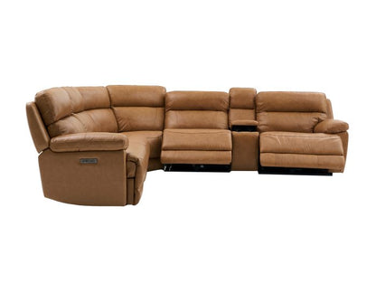 Gatlin Dual-Power Leather 6-Piece Modular Reclining Sectional