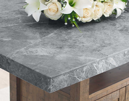 60" Grayson Marble Top Counter Storage Table