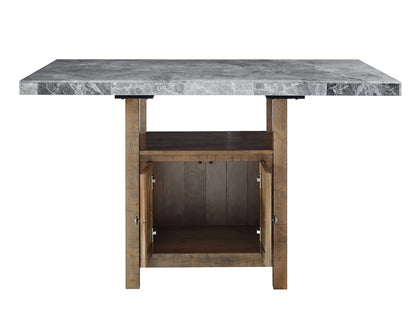 60" Grayson Marble Top Counter Storage Table
