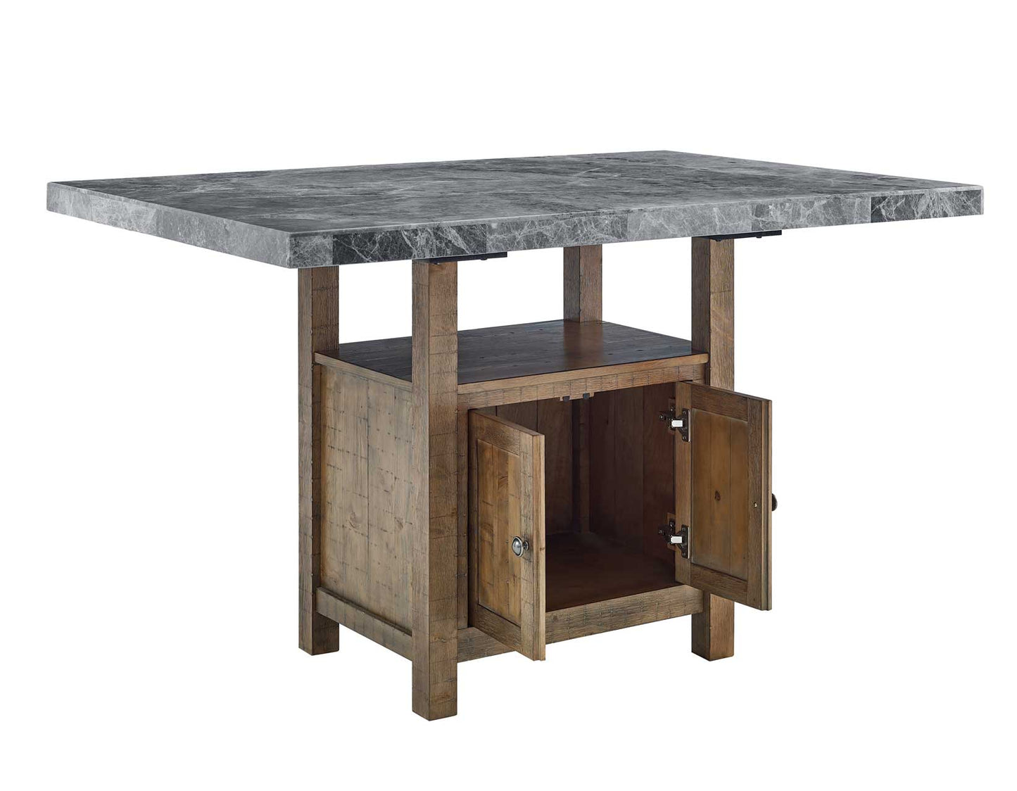 60" Grayson Marble Top Counter Storage Table