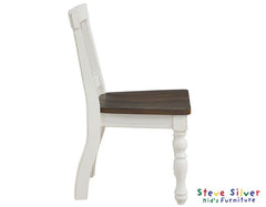Joanna Kids Solid Wood Side Chair Ivory & Mocha Finish
