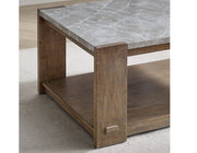 Mesa de centro de piedra sinterizada Libby con ruedas