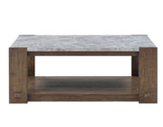 Mesa de centro de piedra sinterizada Libby con ruedas