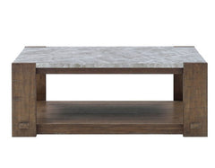 Mesa de centro de piedra sinterizada Libby con ruedas