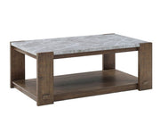 Mesa de centro de piedra sinterizada Libby con ruedas