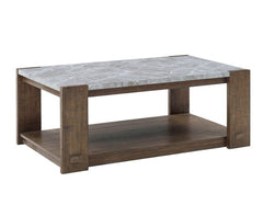 Mesa de centro de piedra sinterizada Libby con ruedas