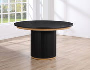 Juego de comedor Magnolia redondo de 5 piezas, 52 pulgadas, color negro