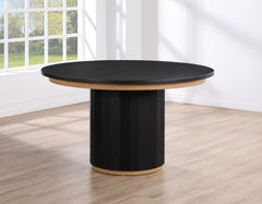 Juego de comedor Magnolia redondo de 5 piezas, 52 pulgadas, color negro
