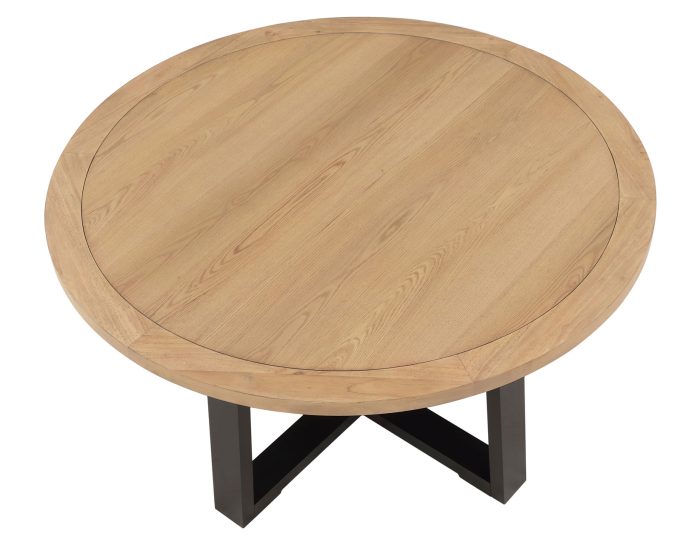 Magnolia 54" Round Dining Table Two-Tone Sand & Black