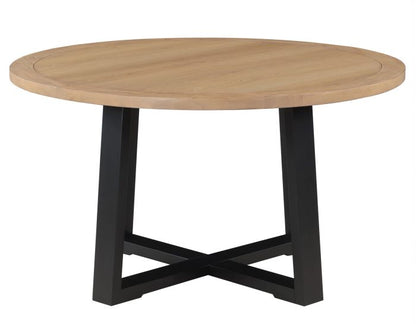 Magnolia 54" Round Dining Table Two-Tone Sand & Black
