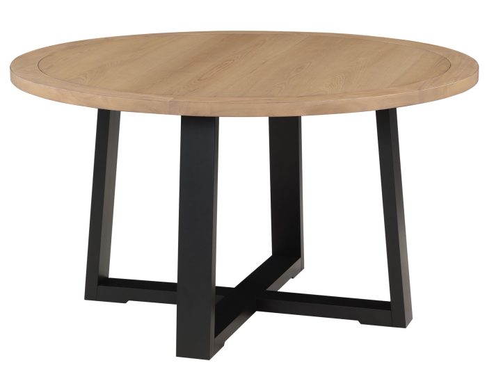 Magnolia 54" Round Dining Table Two-Tone Sand & Black