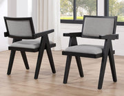 Juego de comedor Magnolia en negro y gris