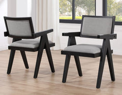 Juego de comedor Magnolia en negro y gris