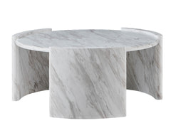 Mesa de cóctel redonda de imitación de mármol merino 