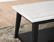Mesa de cóctel Vida de mármol blanco con ruedas y acabado negro 