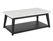 Mesa de cóctel Vida de mármol blanco con ruedas y acabado negro 