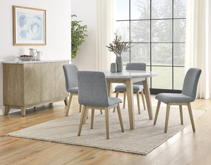 Mesa de comedor redonda de mármol blanco Vida de 48″ 