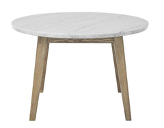 Vida 48″ Round White Marble Dining Table