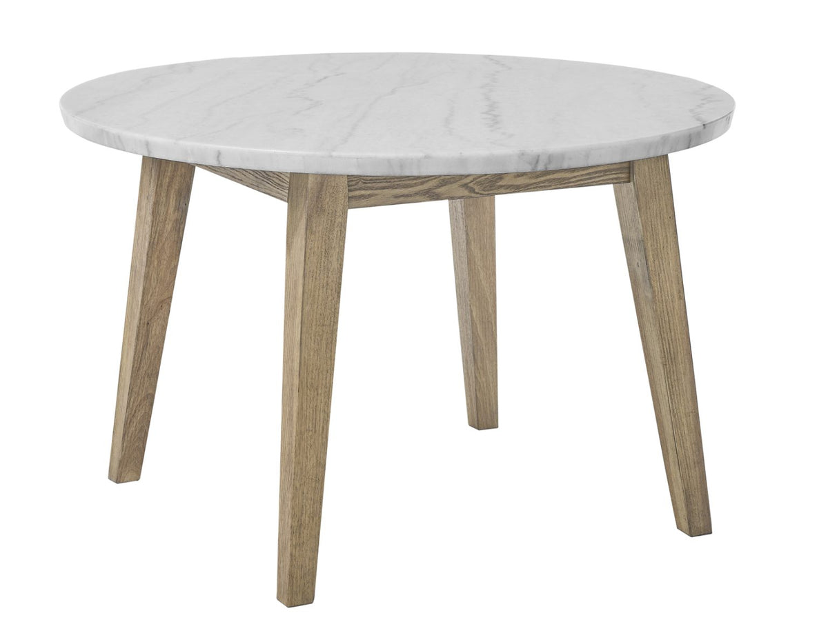 Mesa de comedor redonda de mármol blanco Vida de 48″ 