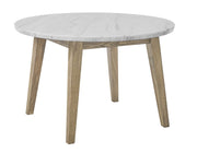 Vida 48″ Round White Marble Dining Table