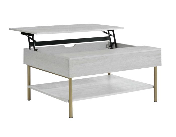 Whitman Lift-Top Cocktail Table in White & Metal