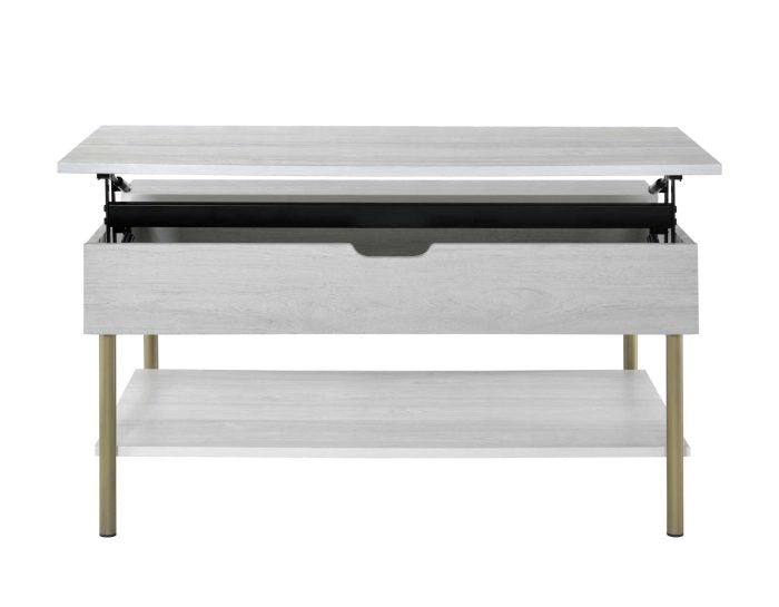 Whitman Lift-Top Cocktail Table in White & Metal