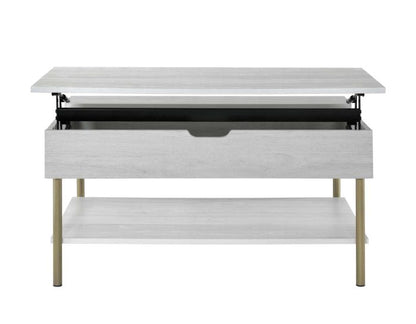 Whitman Lift-Top Cocktail Table in White & Metal