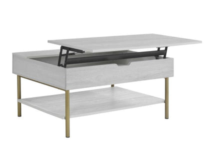 Whitman Lift-Top Cocktail Table in White & Metal