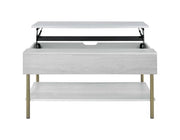Whitman Lift-Top Cocktail Table in White & Metal