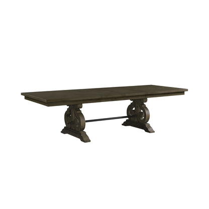 Stone Dining 6Pc Set- Table, 4 Side Chairs, & Pew Bench