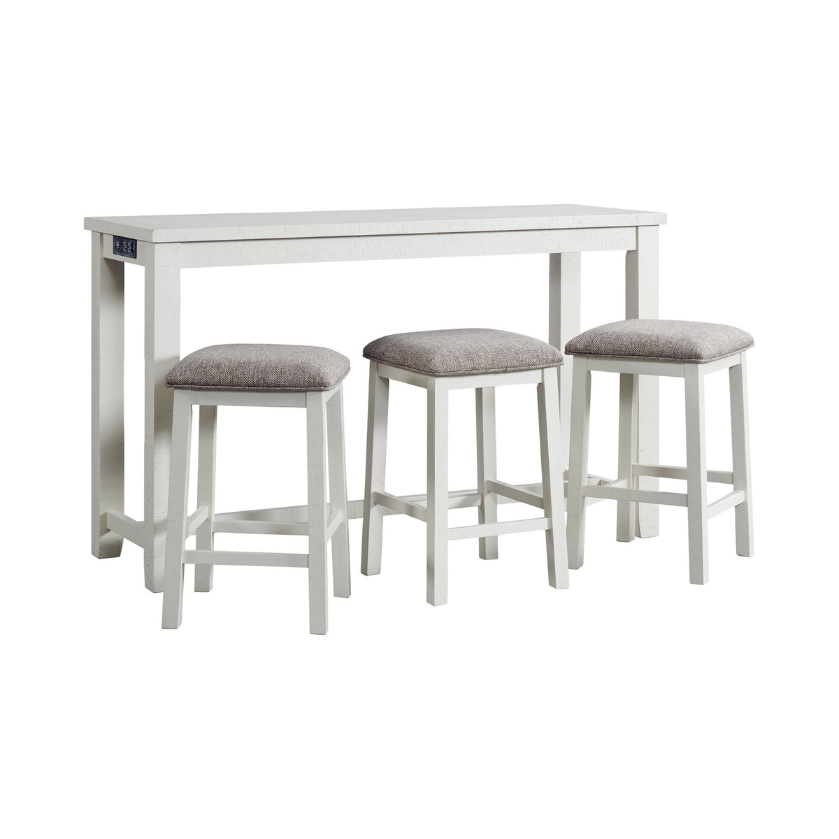 Paquete individual de mesa de bar auxiliar Stone en blanco