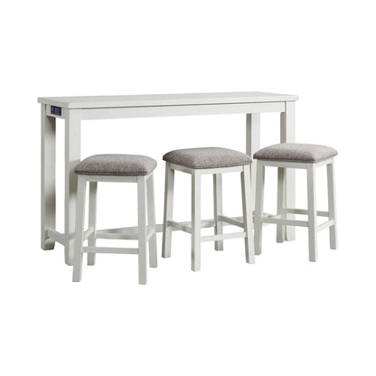 Paquete individual de mesa de bar auxiliar Stone en blanco