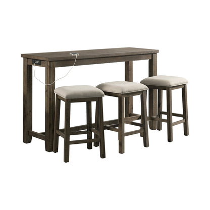 Paquete individual de mesa de bar auxiliar Stone en blanco
