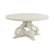 Stone Round Dining Table W/Pu Base In White