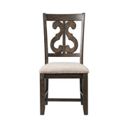 Stone Wooden Swirl Back Side Chair (2 Per Pack)