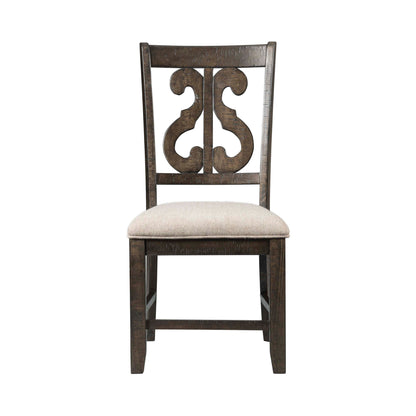 Stone Wooden Swirl Back Side Chair (2 Per Pack)