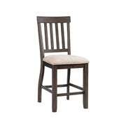 Stone Counter Wooden Slat Back Counter Side Chair Charcoal (2 Per Pack)