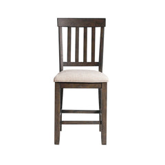 Stone Counter Wooden Slat Back Counter Side Chair Charcoal (2 Per Pack)