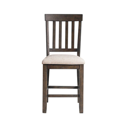 Stone Counter Wooden Slat Back Counter Side Chair Charcoal (2 Per Pack)