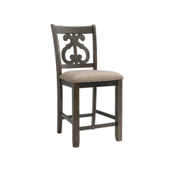 Stone Counter Height 9PC Dining Set-Table & Eight Swirl Back Chairs
