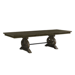 Stone Dining 6PC Set- Table, 4 Side Chairs, & Pew Bench