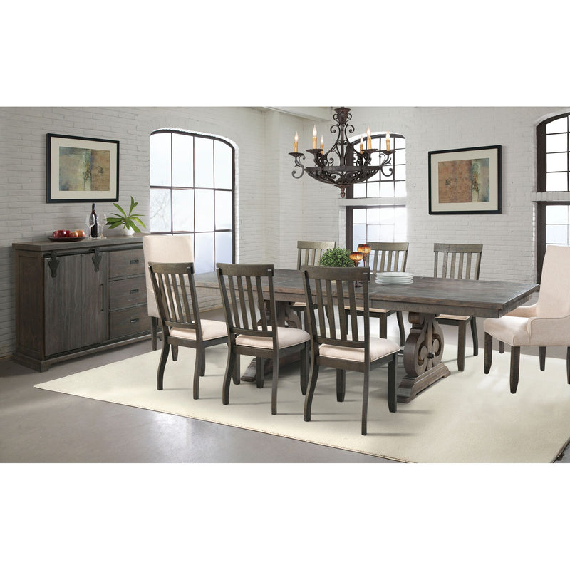 Stone Dining 10pc Set-Table, 6 Side Chairs, 2 Parson Chairs, & Server