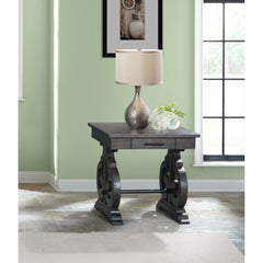 Stone Occasional Square Side Table With Pu Base