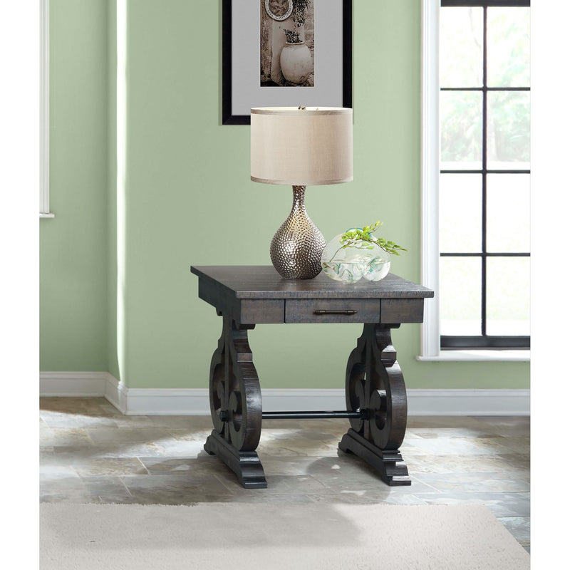 Stone Occasional Square Side Table With Pu Base