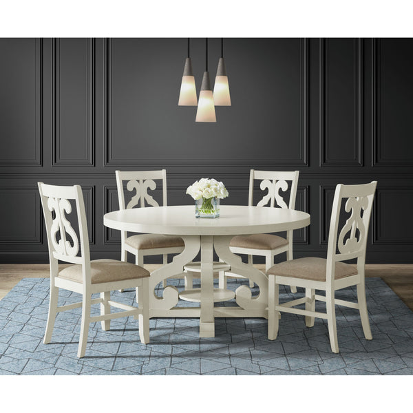 Stone Round Dining Table W/PU Base in White