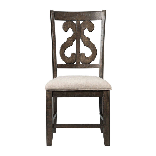 Stone Wooden Swirl Back Side Chair (2 Per Pack)